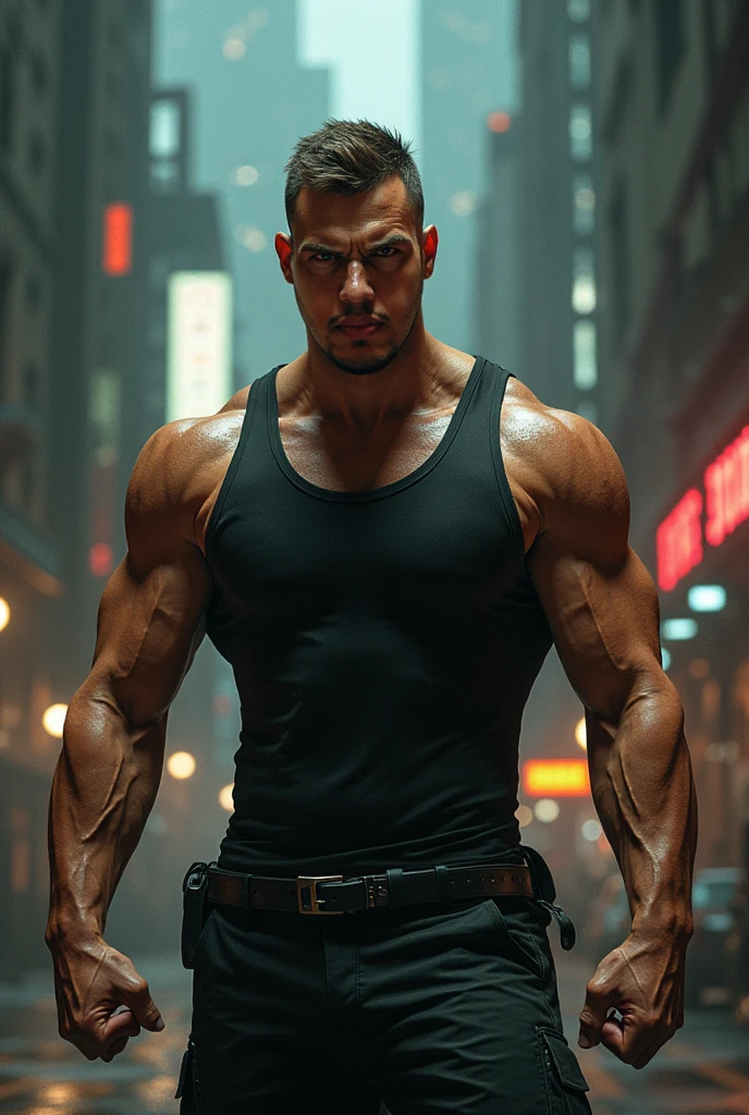 a muscular nude man sitting on a bench in new york city's times square, detailed face and body, photorealistic, 8k, high quality, studio lighting, ultra-detailed, realistic, professional, cinematic, dramatic lighting, cinematic composition, epic scale, wide angle, dramatic perspective, vibrant colors, dramatic shadows, chiaroscuro lighting