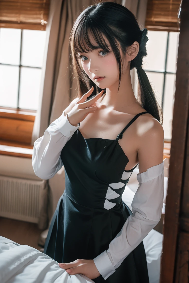 ((best quality)), ((masterpiece)), ((1girl)), solo, penis gag, Ferry, ((long hair)), FerryBase, ((thighhighs)), bare shoulders, ((jewelry)), ((sleeveless)), Pink dress, blue skirt, ((gloves)), thigh-high.