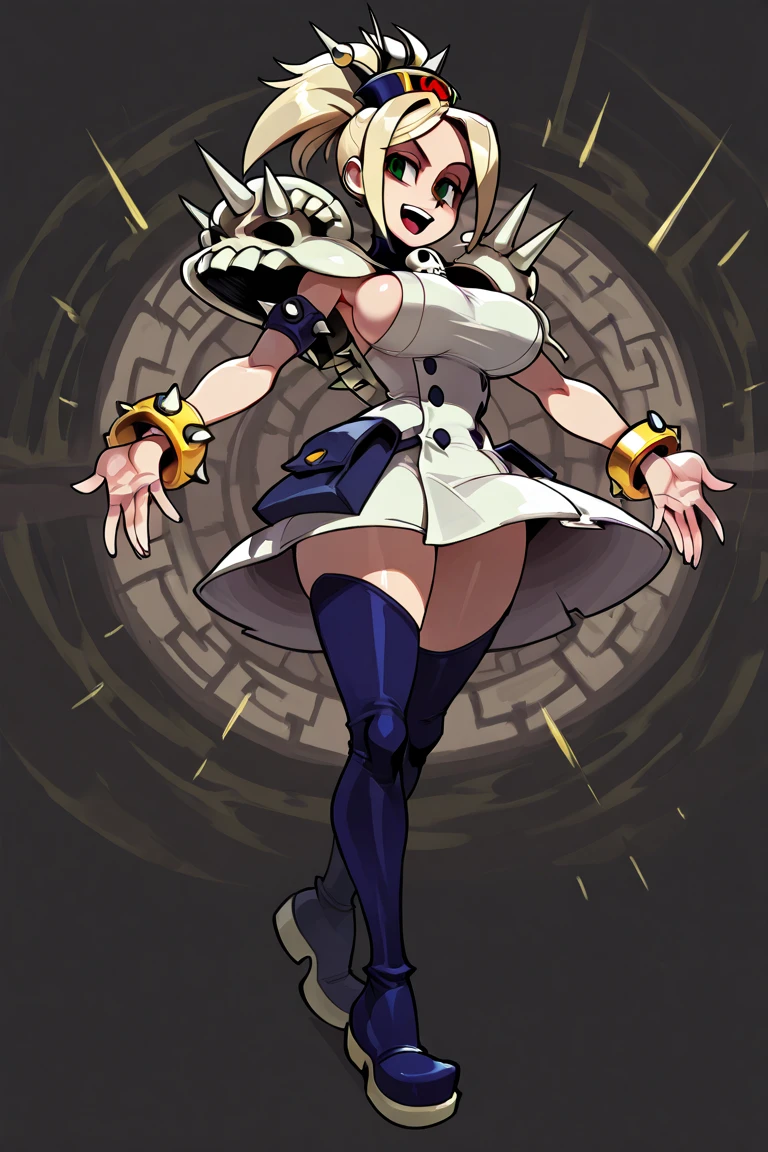 solo,open mouth,fangs,smile, Neferpitou,1girl,red eyes,cat ears, blue jacket,double-breasted, (nature:1.2),stading, full body, boots, huge breast, curvy, tall female,refsheet, cat tails,Neferpitou,1girl,red eyes,cat ears, blue jacket,double-breasted, (brown shorts:1.2),striped, brown socks,blue footwear, doll joints,(nature:1.2),solo,combat stance,lora:add_detail:1>,solo,open mouth,fangs,smile, fangs, sharpteeth,,{best quality}, {amazing quality} {best quality},{amazing quality},, {absurdres},{{highres}}, {very aesthetic}, {detailed}, curvy, tall, huge breast, character focus, white background,full-length portrait,