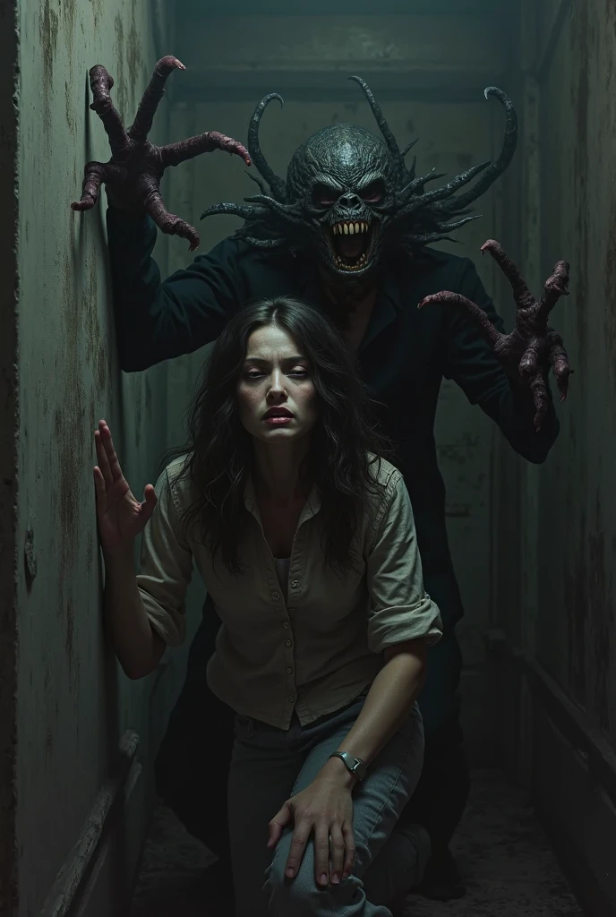 The Creepypasta Ben drowned cornering a woman against the wall, He was very close to her, almost kissing her.