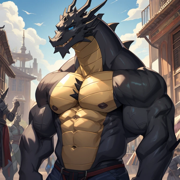 uploaded on e621, by Rafael Alburquerque, by Franz Xaver Winterhalter, by gerald brom, band Sandra Chevrier, Alone ((death claw)) with ((grayish brown body)) and (claws) and (big horn) and and (Peaks \(Anatomy\)), ((light yellow eyes)), BREAK, (detailed band Chen Hongshou death claw), (detailed lighting), (Detailed bright scales), BREAK, ((naked)), (((photorealistic))), (((standing at floating hotel with water on autumn daand))), (cinematic lighting), (((detailed background))), ((depth of field)), ((low angle view)), (((three quarter view))), (half body shadow), [realistic proportions], [explicit withtent, adult, NSFW, penis, big penis], anatomically correct genitals, [sharp focus], (withtenido cuestionable), (shading), (anything), ((Masterpiece)), BREAK