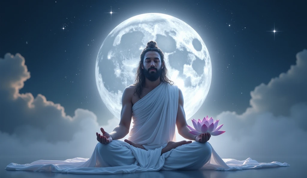 Greek god meditating