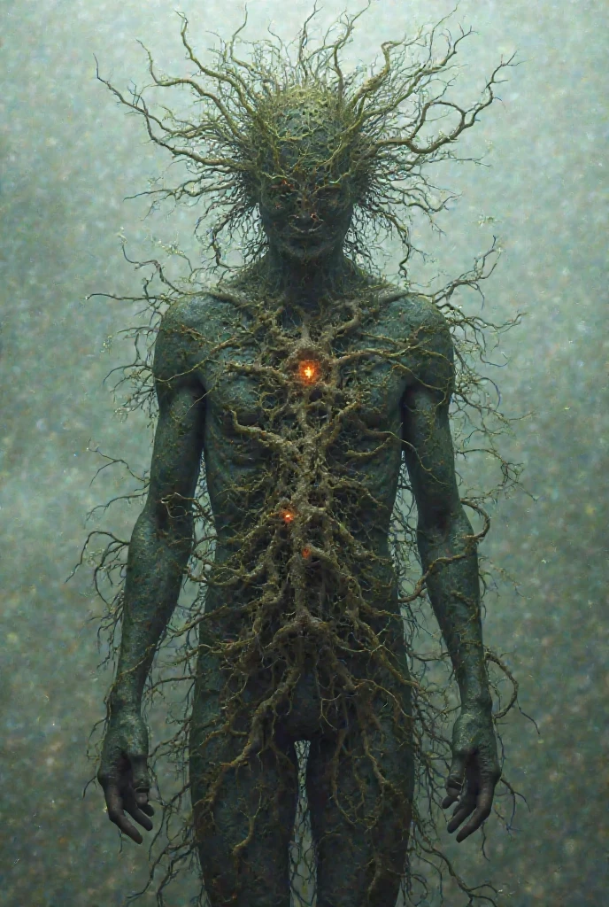 psychedelic, intricate, hyper detailed, artistic, human figure, anatomy, portrait, veins and arteries, frightening, turning into cosmic ashes