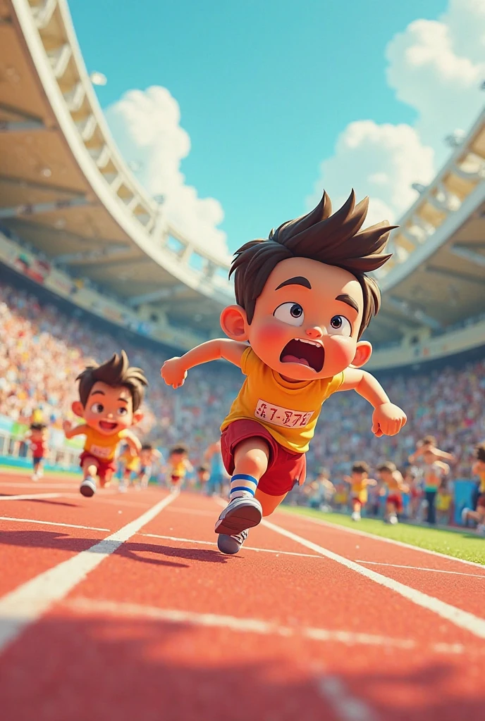 Animated characters wearing sports shoes