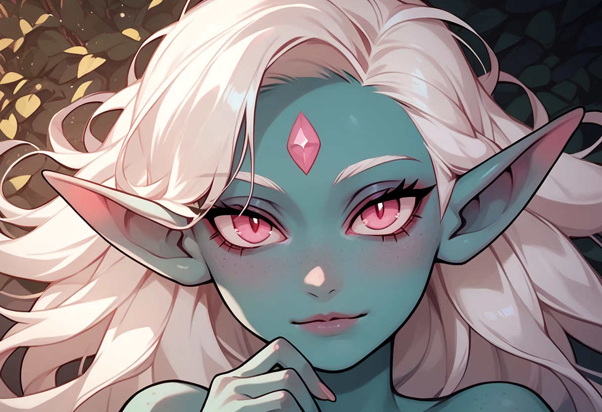 adesivo, fundo simples, portrait, girl with long hair, beautiful elf girl, elf aesthetic, beautiful girl, very beautiful fantasy art, beautiful and elegant female elf, beautiful detailed fantasy, purple and green color palate, purple color-theme
