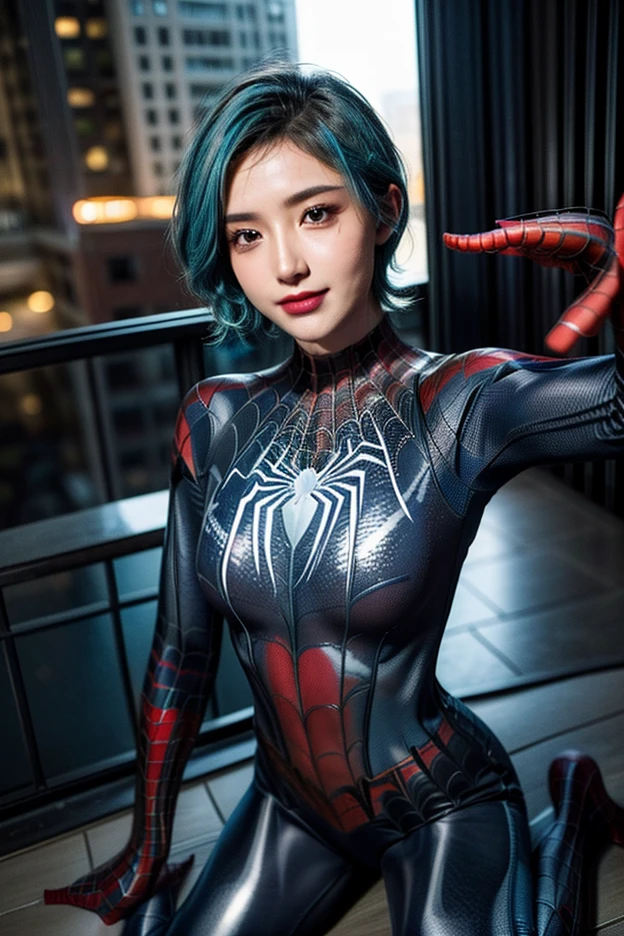 (Extreme Detail CG Unity 8K Wallpapers，tmasterpiece，Highest image quality)，(Delicate light and shadow，The picture is highly dramatic，Cinematic lens effect)，full bodyesbian，A girl in a short white Spider-Man dress，Long silver-gray hair，From the Spider-Man parallel universe，Wenger，Marvel，Spidey，dynamicposes)，(Exceptional detail，The lighting effect is outstanding，Vista wide angle)，(Excellent rendering，Enough to stand out from the crowd)，The focus is on the white Spider-Man costume，Complex spider textures