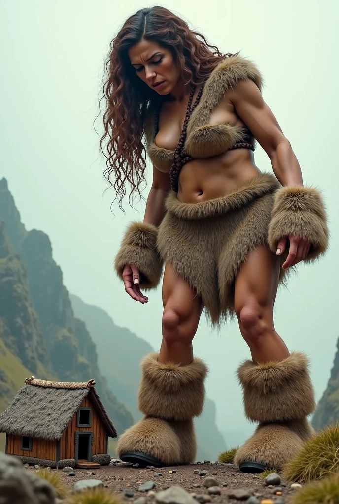 Female werewolf, werewolf, wolf tail, wolf paws, wolf head, female, woman, abs, breasts, muscular, muscular female, ((fur in all body)), naked,