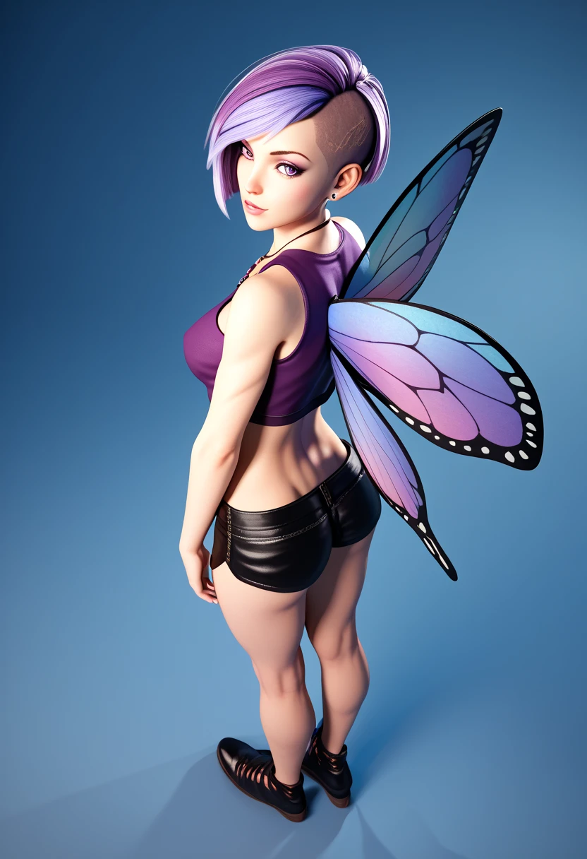  auburn hair and a no top, b cup breasts . stunning 3d render of a girl, tattoos on chest, b cup size,  pixie character, brunette fairy woman, fae teenage girl, portrait of fairy, beautiful adult book fairy, photorealistic full body