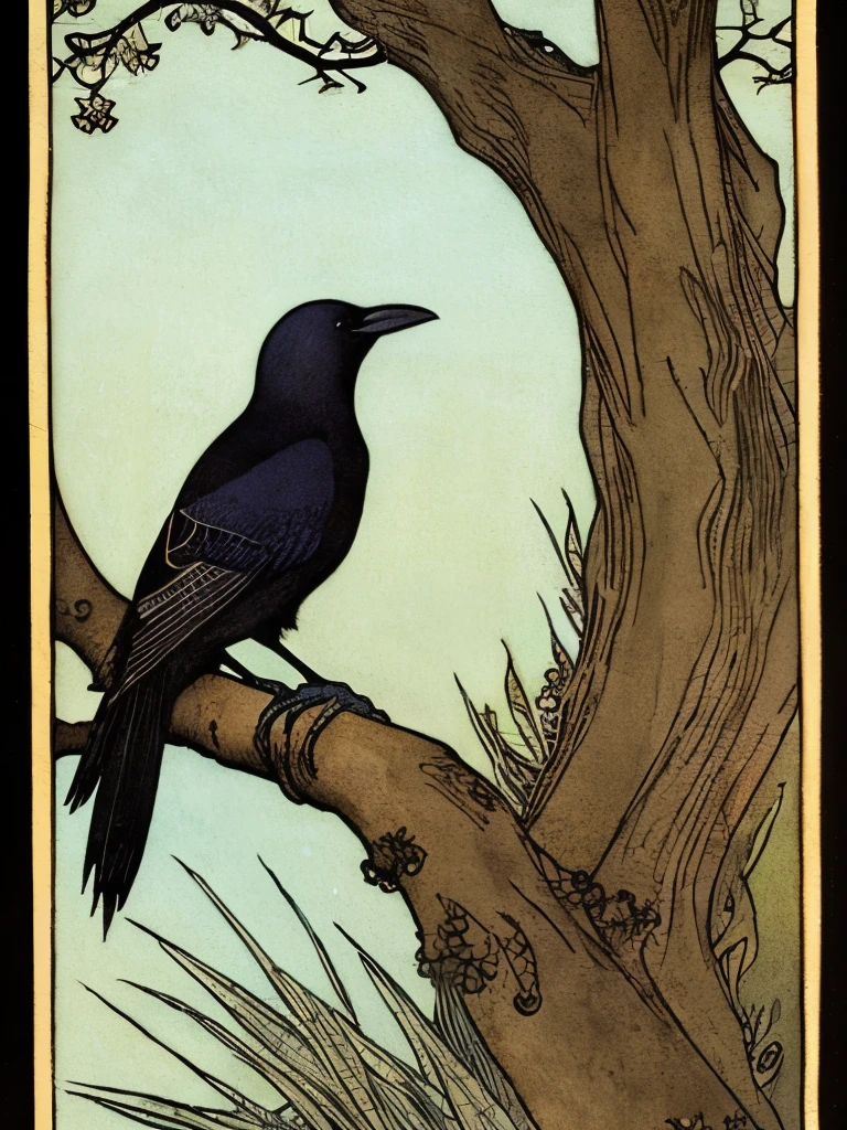 Arthur Rackham Two Crows Raven.
