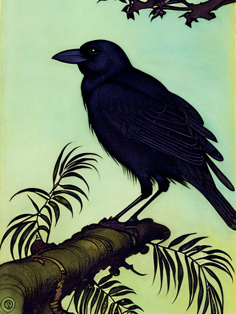 Arthur Rackham Two Crows Raven.