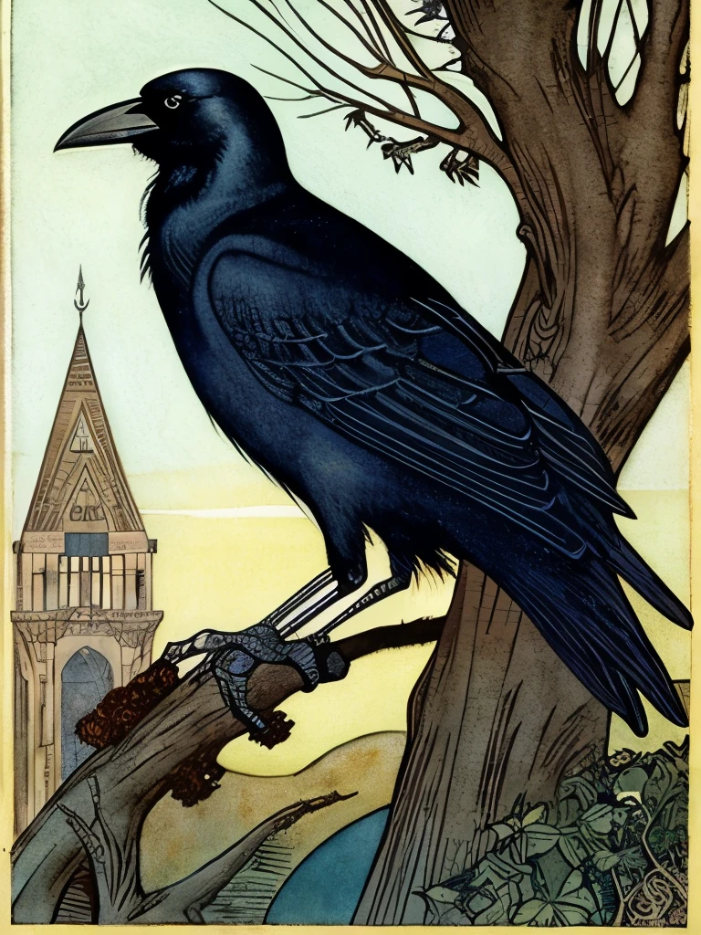 Arthur Rackham Two Crows Raven.