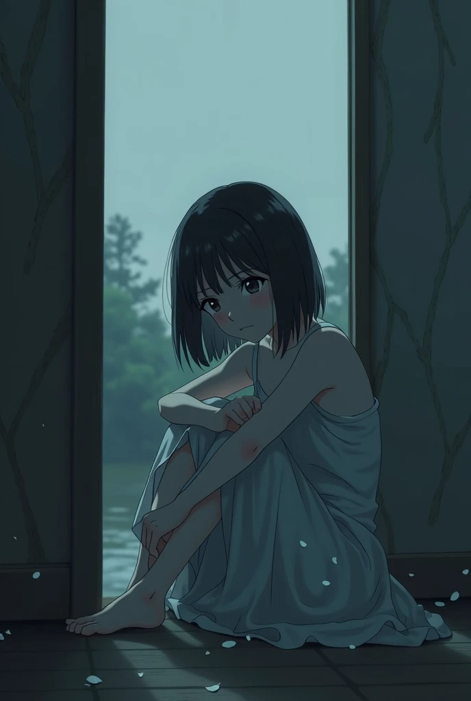 score_9, score_8_up, score_7_up, source_アニメ,
Yukari Yukino, Yukari Yukino, short hair, black hair, detailed blue eyes, hair between eyes,
show off breast, undress white shirt, wet body, , white lace panties,
outdoor, Natural Park bench, realistic Shinjuku Gyoen, on side, blush,
cowboy shot, looking at viewer, 独奏, dutch angle,