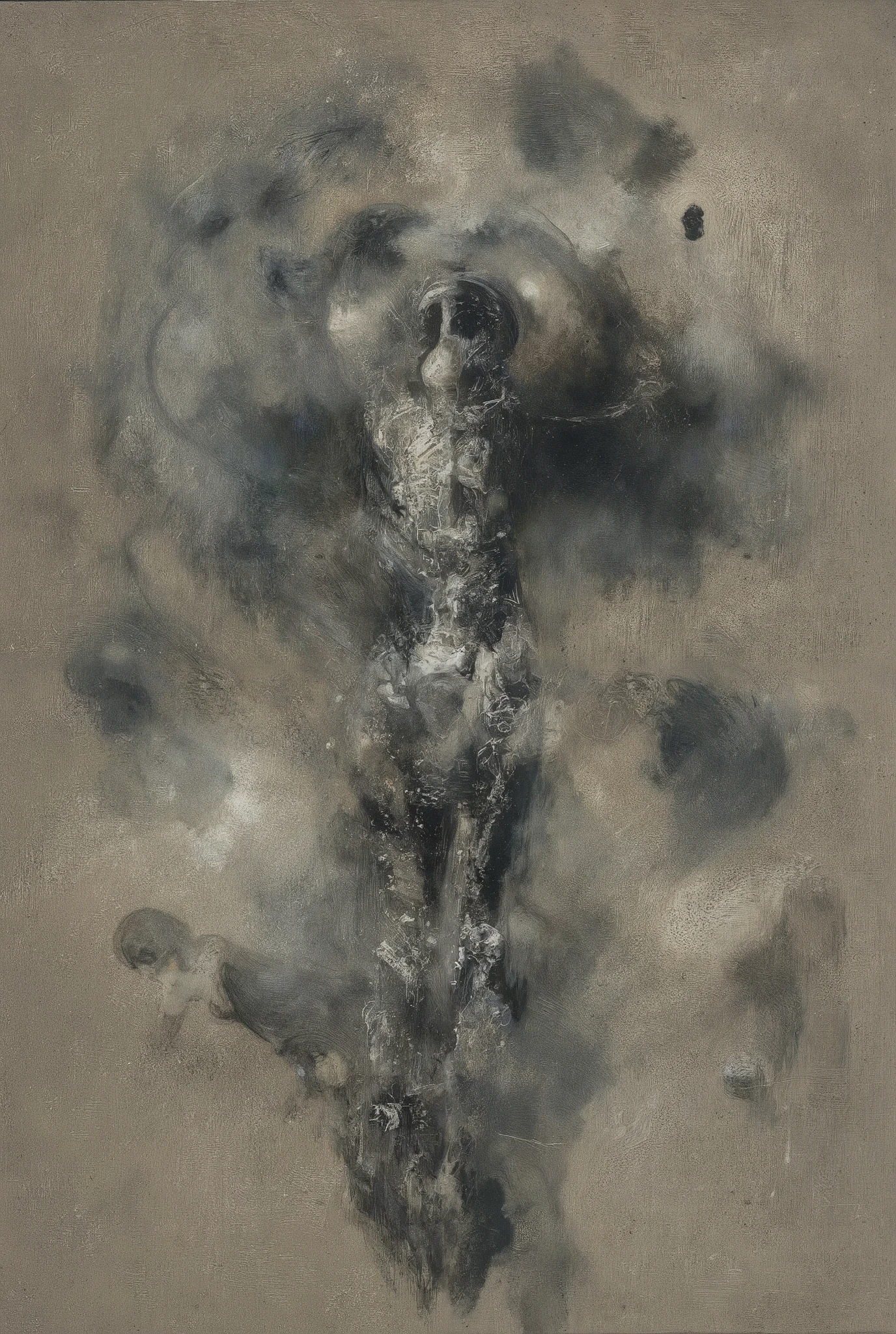 A hauntingly beautiful comic book illustration by Greg Rutkowski. A captivating woman, shrouded in mystery, stands amidst a swirling fog, her velvety abyss-like form seemingly absorbing the surrounding light. Her enigmatic presence radiates an aura of foreboding and intrigue, drawing the viewer in with its dark allure. Chiaroscuro techniques emphasize textures and dimensions. Impasto effects add tactile depth to the subject's worn features. Faded yet powerful, this 8K masterpiece by a master artist (think Will Eisner or Katsushiro Otomo) commands attention with its ultrasharp focus.