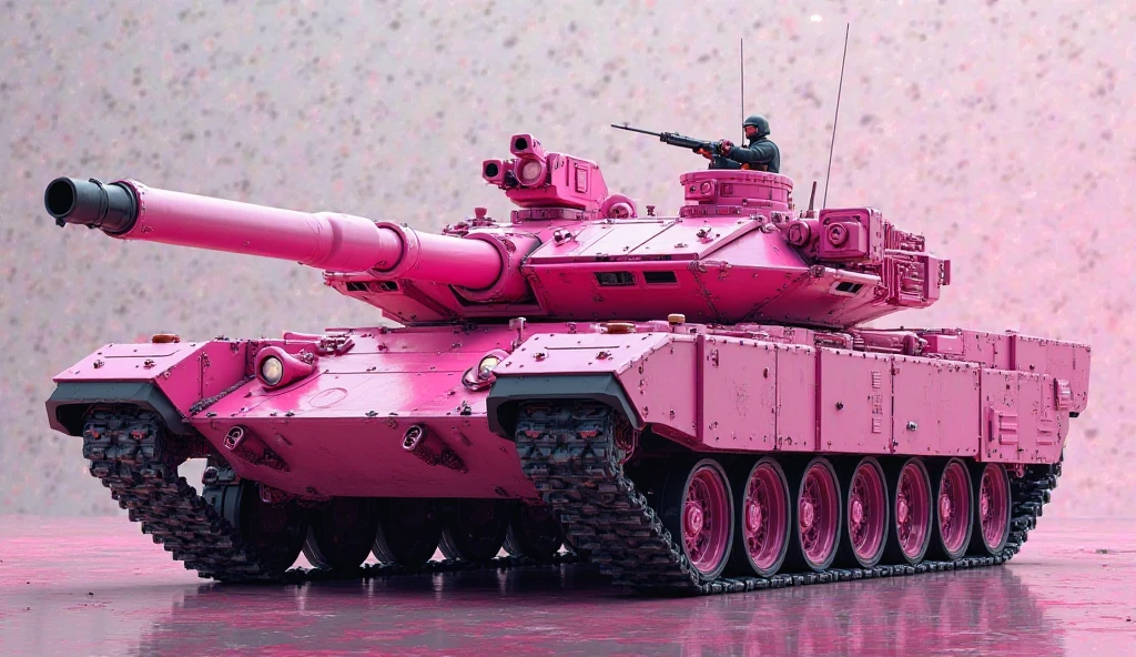 <lora:BarbieCore:0.8> BarbieCore, a russian tank, ukraine war, putin, (shiny plastic:0.8), (pink and white:0.9), (pastel:0.85)