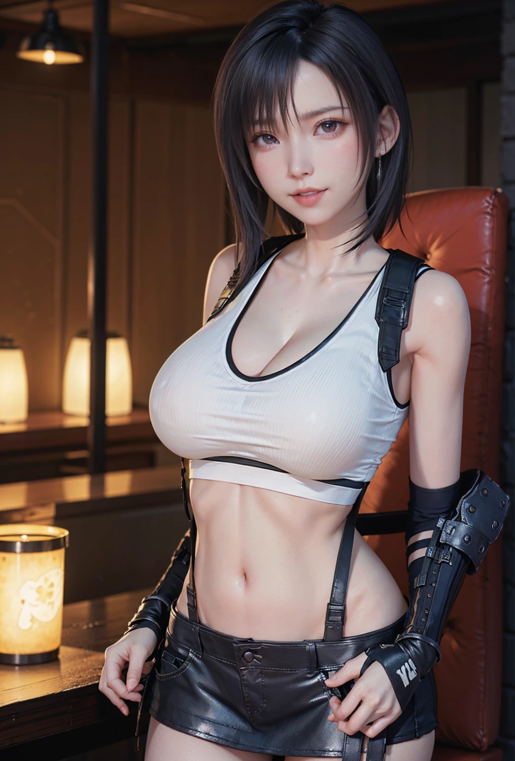 <lora:doa_momiji:0.7> momiji, sarashi, bandages, indoors, empty room