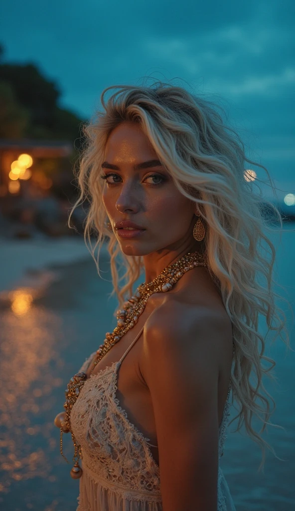 blond woman with tattoos on her chest and chest posing for a picture, inspired by Hedi Xandt, profile pic, profile image, gorgeous woman, by Seb McKinnon, instagram model, looking straight to camera, profile picture, olga buzova, 4 k glamour photography, sexy gaze, looks directly at camera, blonde hair and large eyes, looking towards the camera