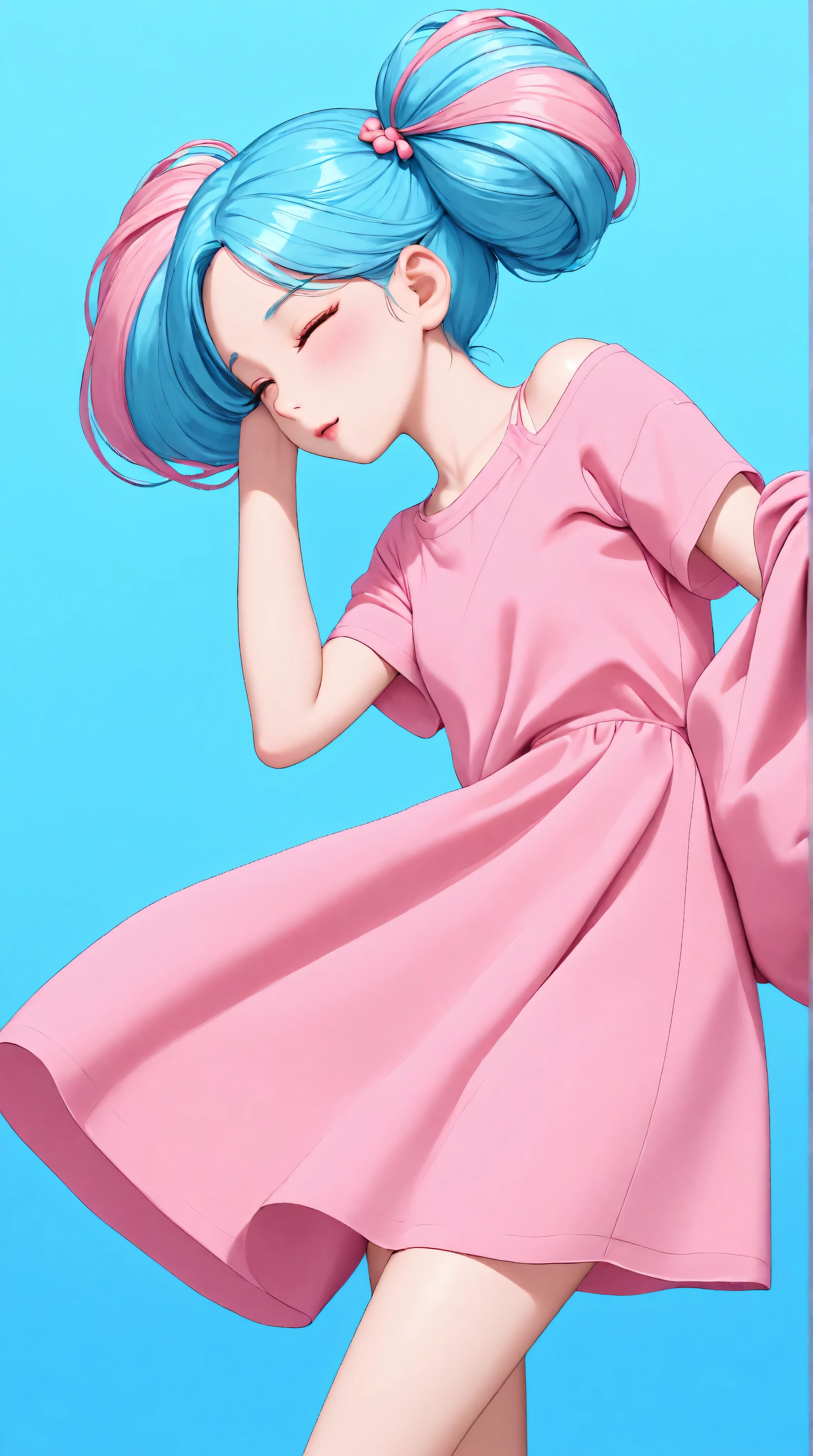 Kizi girl,Highly detailed, Amazing work,Vitreous luster,((clean backdrop)),In pink,(((blue colors))),green color,red colour,Best quality at best,clean backdrop, shiny skin, very young korean girl, ite, slender, perfect breasts, cleavage, sexy, heavy blushing, submissive,