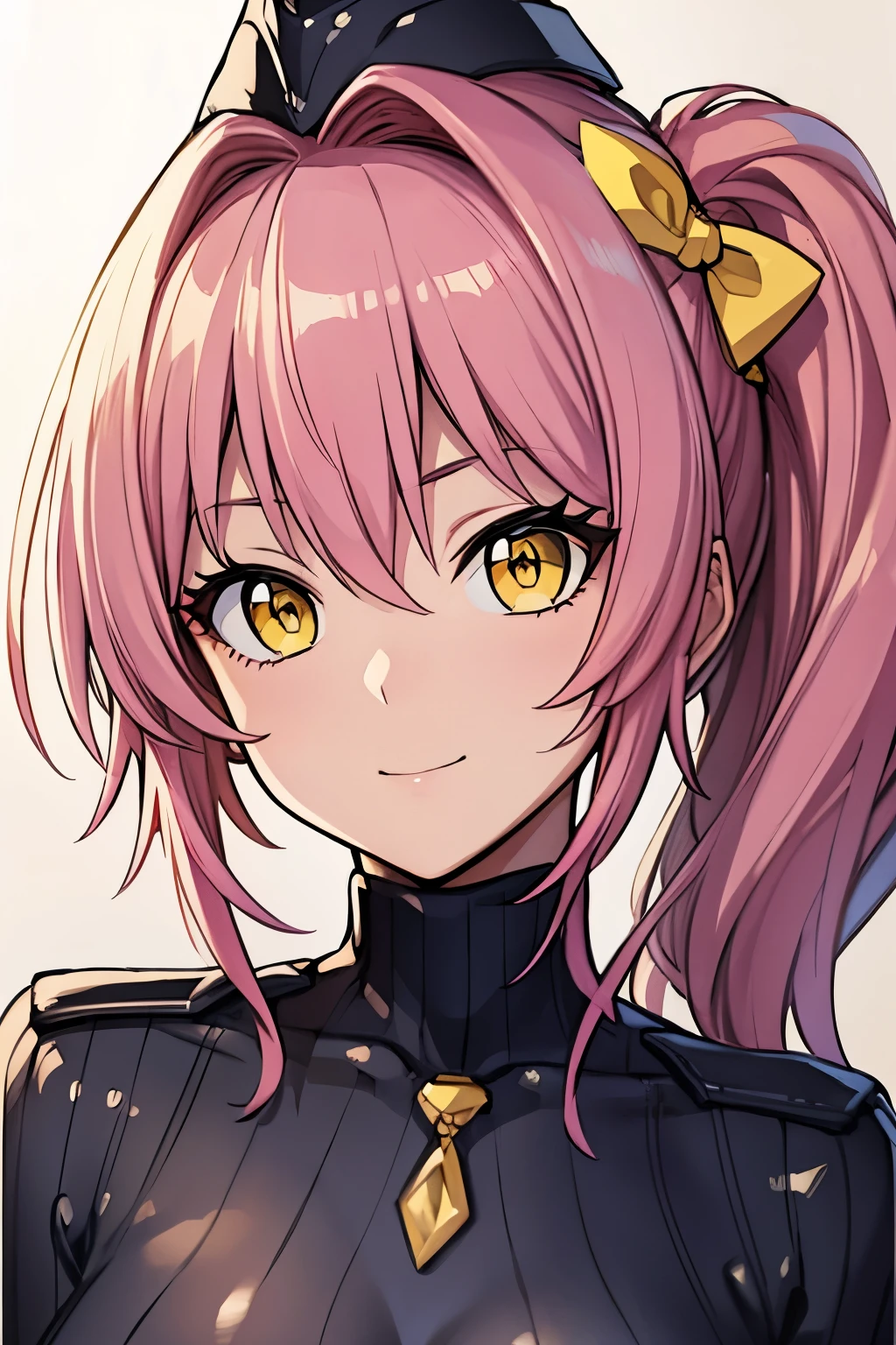 masterpiece, highest quality, (highest quality), (best illustrations), 8k,face close up,on the bed, {{{masterpiece}}}, {{{best quality}}}, {{Super detailed}}, {{very delicate and beautiful}},smile,DOLLSUIT,{{{best quality}}}, {{Super detailed}}, masterpiece, highest quality, (highest quality), (best illustrations), 8k,{{{masterpiece}}}, {{{best quality}}}, {{Super detailed}}, {{{best quality}}}, {{Super detailed}}, face close up, mika jougasaki, hair bow, long hair, pink hair, (yellow eyes:1.5), ponytail, hair ribbon,
