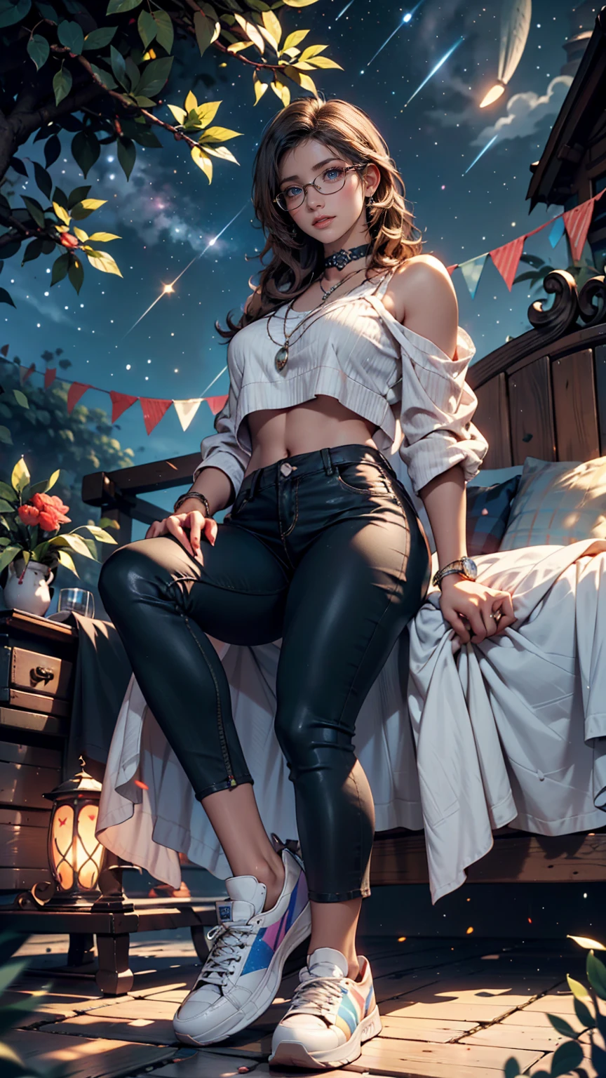 Mexican woman eating tacos, Mexican food stall tortillas and nachos Bikini and slim jeans highest quality Tequila and Corona beer on the table String Panties I can see your pants