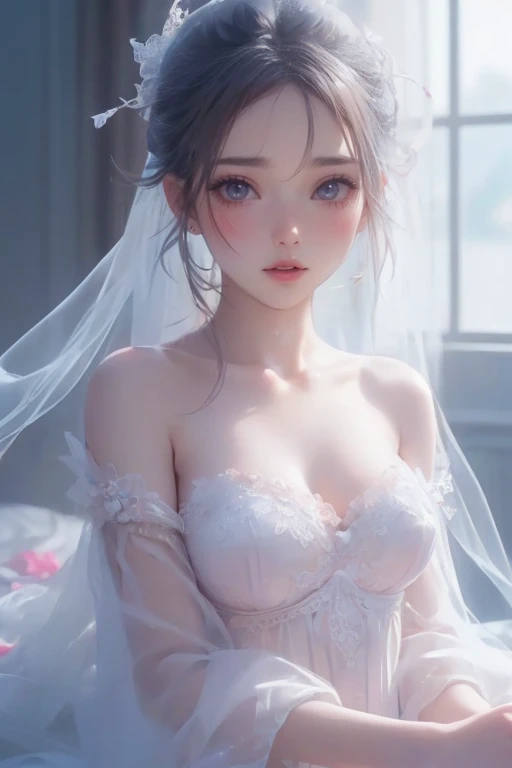 (RAW shooting, Photoreal:1.5, 8K, highest quality, masterpiece, ultra high resolution), perfect dynamic composition:1.2, modern city, In front of the church at night, expression of sadness:0.5, (((Typhoon heavy rain))), Highly detailed skin and facial textures:1.2, Slim office lady wet in the rain:1.3, cowboy shot, Fair skin:1.2, sexy beauty:1.1, perfect style:1.2, beautiful and aesthetic:1.1, very beautiful face:1.2, water droplets on the skin, (rain drips all over my body:1.2, wet body:1.2, wet hair:1.3), (Holding a wet bouquet:1.2, wet pink wedding dress:1.3), (Medium chest, bra is see-through, Chest gap), (cry, lovelorn, The expression on your face when you feel intense caress, Facial expression when feeling pleasure), (beautiful blue eyes, Eyes that feel beautiful eros:0.8), (Too erotic:0.9, Bewitching:0.9), necklace, earrings, bracelet