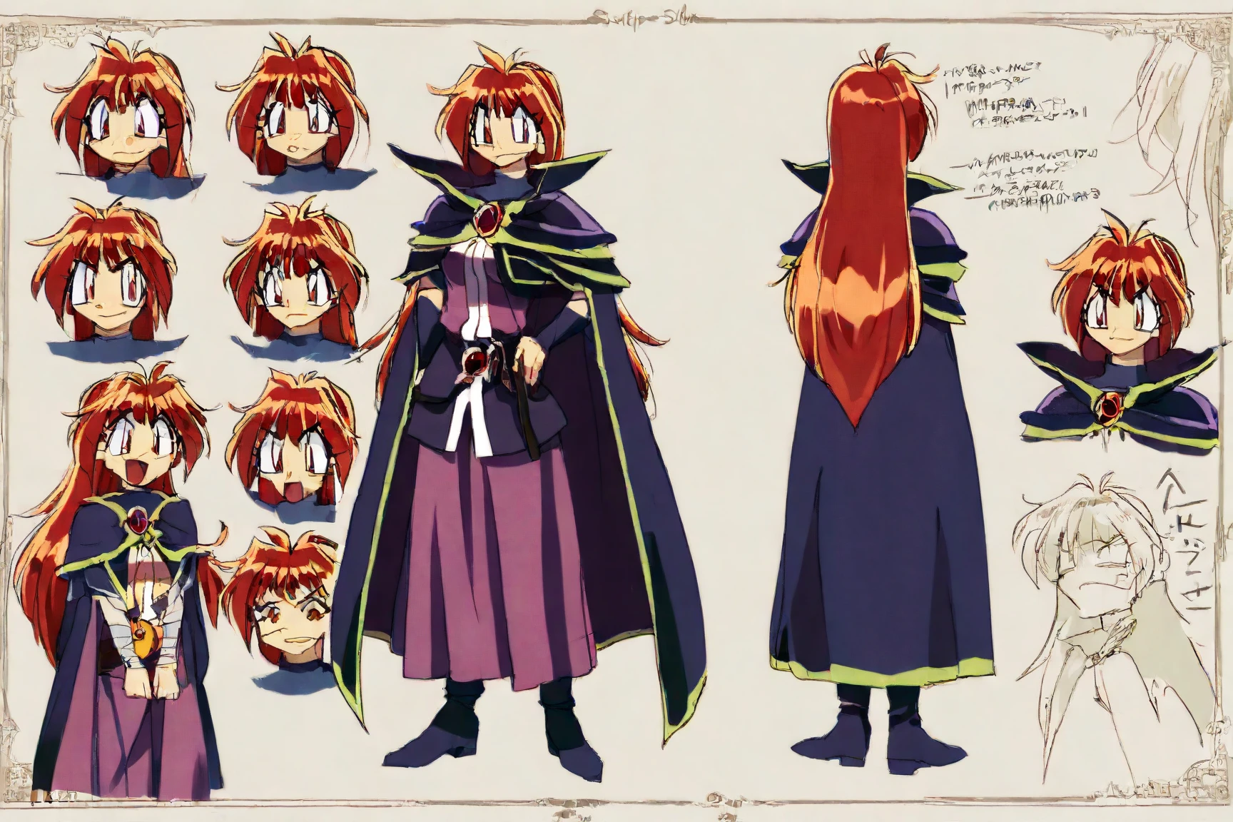 Reena Inverse Line art, Slayers star Leena Inverse, (cute woman, red head, age 14 ...