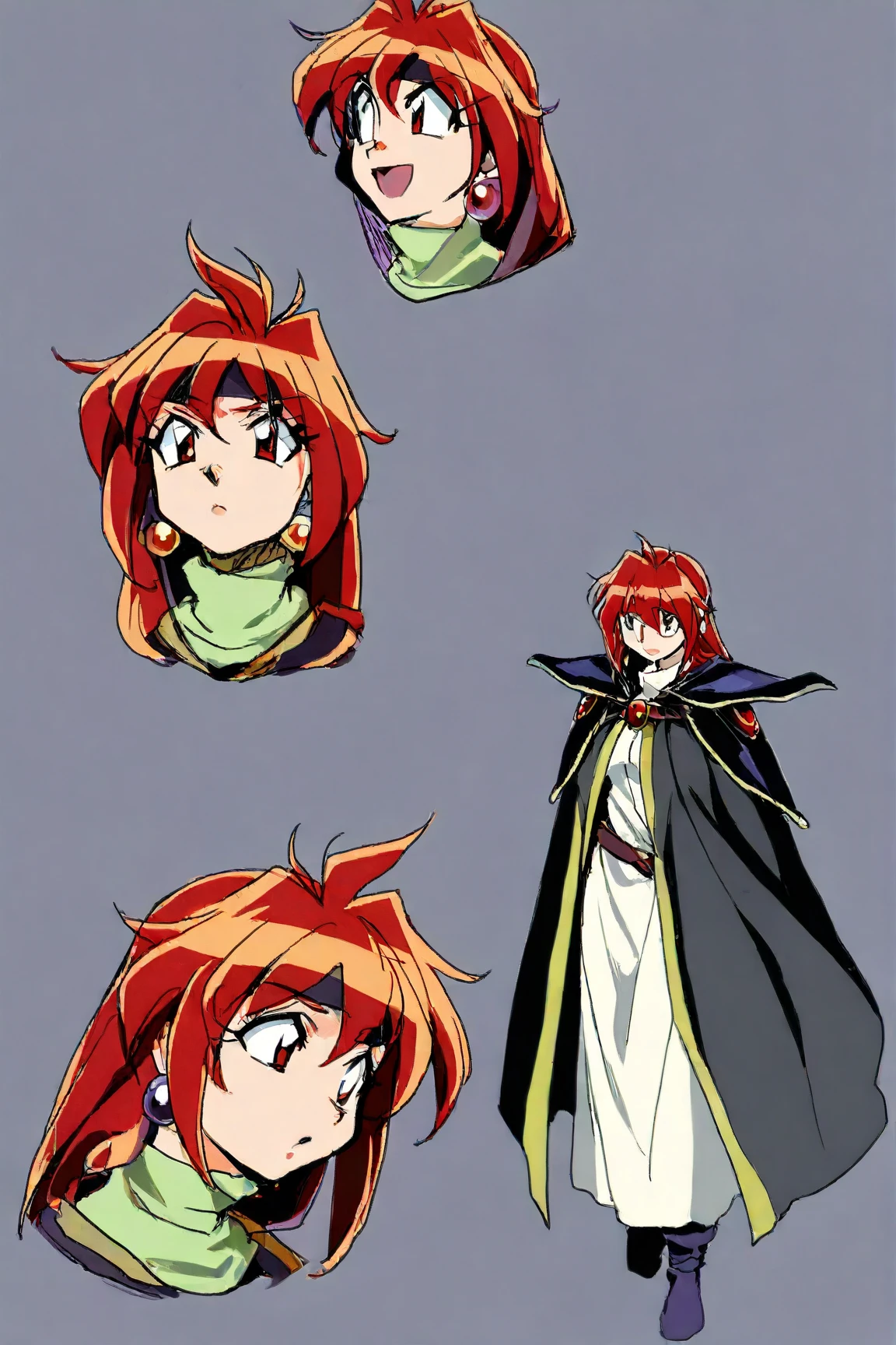 Reena Inverse Line art, Slayers star Leena Inverse, (cute woman, red head, age 14 ...