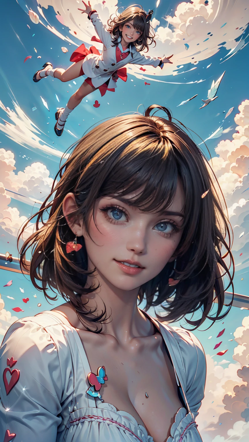 ((((Highest quality))))、(((Ultra-precision CG16K wallpaper)))、(((masterpiece)))、(((Very detailed)))、(((Extremely detailed)))、((125 year old mature woman:1.6))、((とてもbeautiful日本人の顔))、((vegetables々introduction:1.5))、((Short Bob Hair、Blunt bangs:1.5))、(Shiny brown hair)、beautiful Eyes、Clear pupils、High nose、Small nostrils、Small Mouth、Seductive lips、beautiful breasts、((C cup size breasts))、Cleavage、beautiful feet、eight-headed body、Perfect Proportions、Perfect Anatomy、Perfect composition、beautiful detailed shading、beautiful, Natural light、beautiful detail glow、Written boundary depth、(((High chroma)))、(((Genuine:1.9)))、((Vivid:1.5))、((beautiful Skin))、((Skin Texture))、((Genuineな皮膚感))、(((Cowboy Shot:1.6)))、((Front view、Shoot from the front、Front Low Angle:1.6))、(((smile:1.7)))、((Women are watching this、View your viewers、Look forward:1.6))、Bright sunlight、Natural light、(((Corn field、blue sky、cloud:1.5)))、(Fashion model posing:1.6)、(((Alice in Wonderland:1.6)))、((Wearing a headband:1.5))、