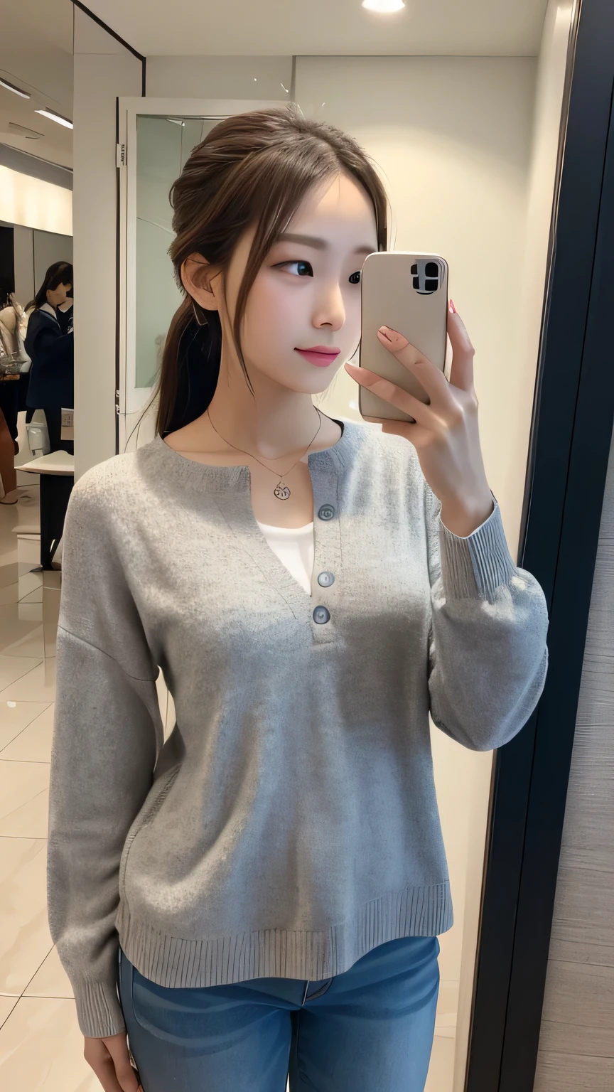 ((Best quality, 8k, Masterpiece: 1.3)), Contour: 1.2, Perfect body beauty: 1.4, Butt: 1.2, ((Layered haircut, Round chest: 1.5) ), (sunny, Street: 1.3), blue turtleneck sweater: 1.1, Highly detailed face and skin texture, Beautiful eyes, Double eyelids, White skin, Long hair, (Silent: 1.3), Full close ,Ultra HD,8K, full body perfect face, perfect body, night city street, from front, facing to viewer, two hands in front of chests, face to face, yuppy style, blue turtleneck sweater, dark denim jeans, leather boots, elegant