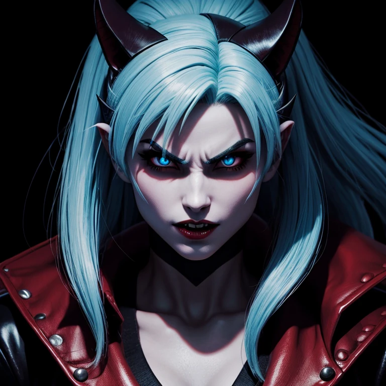 aesthetic, beautiful color, (amazing quality:1.5), drow woman, red eyes, mouth open, mouth wide open.