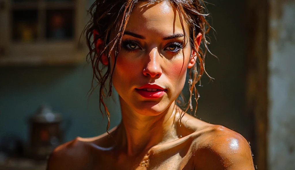 (masterpiece:1.9), (best quality:1.9), (realistic, Ultra high definition resolution), nude russian woman, full body view, Dynamic pose of a naked woman urinating without crouching in a narrow bathroom.., wet skin, (View detailed pussy:1.3), (spread legs:1.3), (big bust:1.0), glamorous fitness body, naked detailed hand, Cebu Bridge, (detailed face:1.3), detailed body