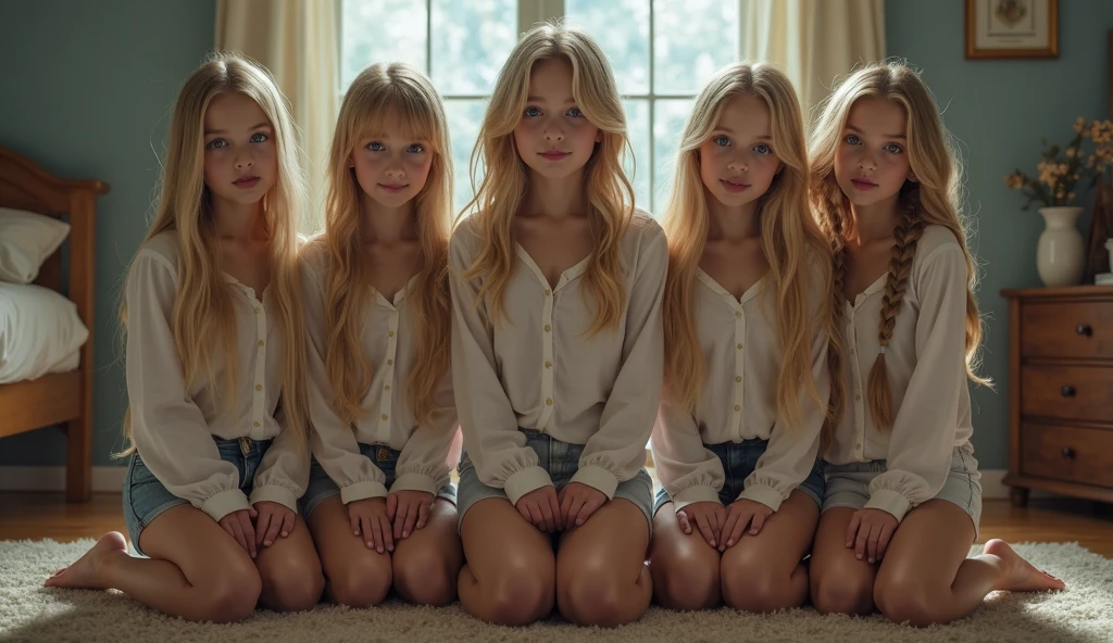 DEVILS BLONDE KIDS, RED BACKGROUND.