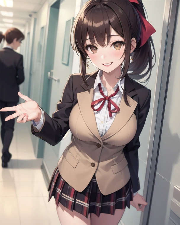 mastute piece,Best Quality,insanely detailed,8k cg,nsfw,
(shoot upper body:1.3),
(1girls:1.3),standing,looking at viewr,body in front,both arms behind back,(brown school blazer-suit:1.3),(bare breasts:1.1),(bare nipples:1.1),
break,
blush,shy,(ecstasy face),(trembling:1.2),break,(light brown hair:1.2),long hair,
break,
perfect breasts,perfect teats,(open mouth:0.9),(large breasts:1.3),
(classroom)、