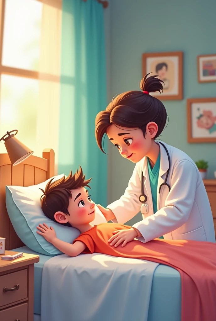 Physiotherapist treating a child horizontal image