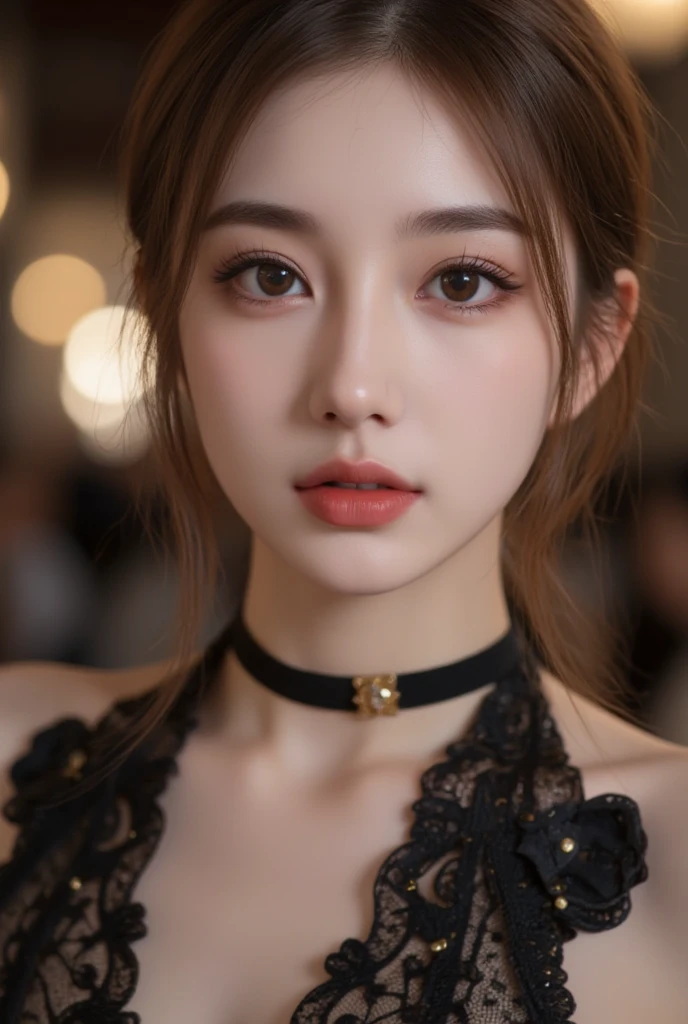 8k, Ultra-high resolution, Highest quality, masterpiece, 三分割法によるphotograph,Surreal, photograph, 1 Girl, (16 years old:1.3), pretty girl, Cute Face, 細部までBeautiful Eyes, 細かくdetailedに,masterpiece,One Girl:1.2,Japanese female announcer,cowboy shot,grin,Black short hair,Messy bun hair,((vampire:1.4)),awe, Natural skin texture、(Medieval European Dress Clothing:1.4)、(Colorful costumes:1.4)、Attractive girl、16 years old、(Perfect female body:1.4)、(女の子のポートレートphotograph:1.4)、(Photorealistic images:1.4),Fantasy art,(Beautiful Face:1.4),Beautiful and attractive eyes、Beautiful Eyes、(Tight waist:1.4)、(9 Beautiful girls with perfect body proportions:1.4),Red lips,(choker:1.4),Looking at the audience,(((Ideal body type))),A-cup small breasts :2,、Portraiture:2、Perfect Anatomy、鮮明なdetailed、detailed,Fashion magazine cover,Thin lips,Gray background ,完璧でBeautiful Face ,完璧でCute Face, Skin with attention to detail, Perfect limbs、Narrow waist,Looking at the audience,(((Ideal body type))),A cup small breasts :2,Portraiture:2,Perfect Anatomy,鮮明なdetailed,detailed,Surreal,Light and shadow,moonlight
