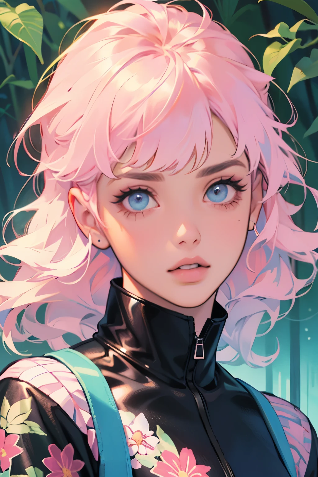 (masterpiece, best quality:1.3), (flat color:1.3), (colorful:1.3), viewers, 1 girl, Alone, floating colorful water, (2D:1.3), SD_Vapor Wave,