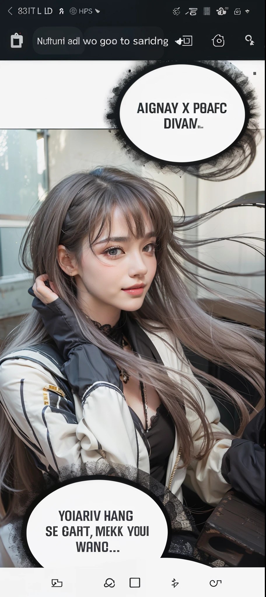 masterpiece、8K、32K、top-quality、(A detailed eye)、(A cute Japanese woman、bangss:1.3)、23years old、1 girl in、elegent、(White concrete wall:1.5)、Cheerful