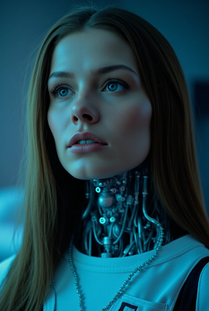 (Best Picture Quality, 4k, 8k, Hi-Res, Masterpiece:1.2), (Ultra-Detailed, Realistic, Graphic:1.37),(Top quality, real), (Three autonomous AI androids developed specifically for sex acts are on display at a corporate product exhibition: 1.3), All of them have beautiful faces of 18yo girls, Sex androids with realistic human characteristics, 1 of 3 Artificial skin has not yet been applied to the body except for the face.