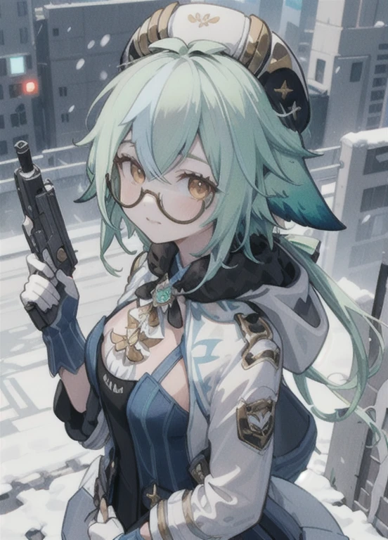 (hews art style:0.7), score_9, score_8_up, score_7_up, score_6_up, uncensored, Kirari, braid, makeup, twin braids, blunt bangs, aqua nails, aqua eyes, blue lips, hair ribbon, grey hair, nail polish, BREAK (masterpiece:1.2), best quality, high resolution, (detailed eyes:1.3), perfect lighting, (perfect hands, perfect anatomy), hearts, pleasured, huge breasts, 1girl, breasts, camera, japanese clothes, solo, kimono, holding, holding camera, cleavage, angry, anger vein, blue kimono, closed mouth, simple background, looking at viewer, blush, collarbone, fur trim, wide sleeves, off shoulder, long sleeves, bare shoulders