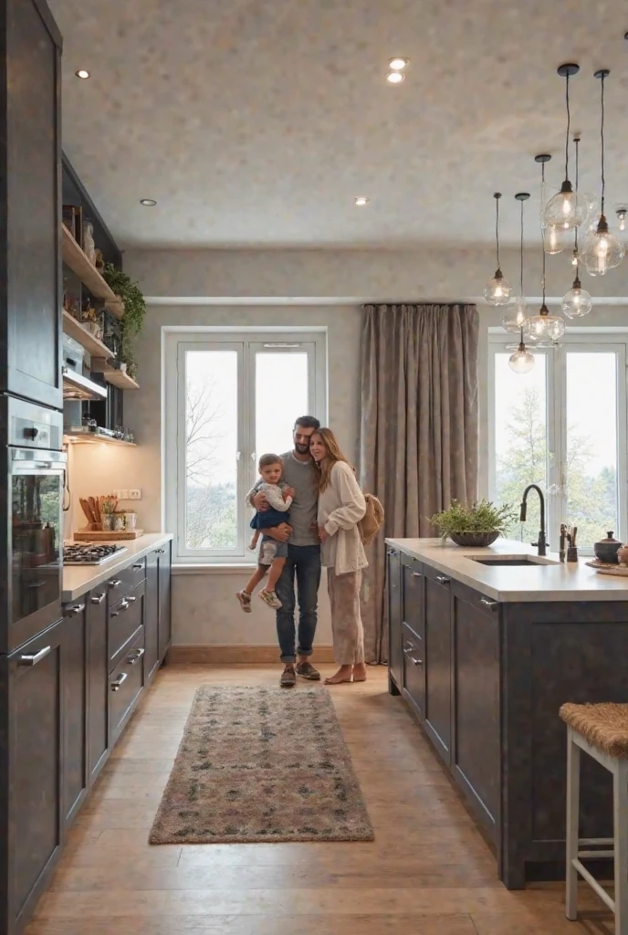 (white kitchen), (white kitchen appliances), (husband, wife, son), cook chiken, oven, stove, having a good time, smooth clean surfaces, europian face, (white kitchen), advert, masterpeace, RAW Photo, warm and joyful atmosphere, powerful detail, (extremely detailed face), (extremely detailed hands), (extremely detailed hair)