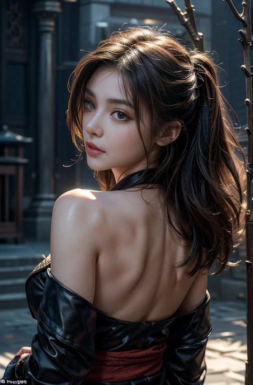 "1girl, albedo (overlord), form-fitting white gown, demon horns, black wings emerging from shadows, split lighting, half face illuminated, half in shadow, smoldering gaze, grand mansion hallway, ultra high resolution, lifelike texture"