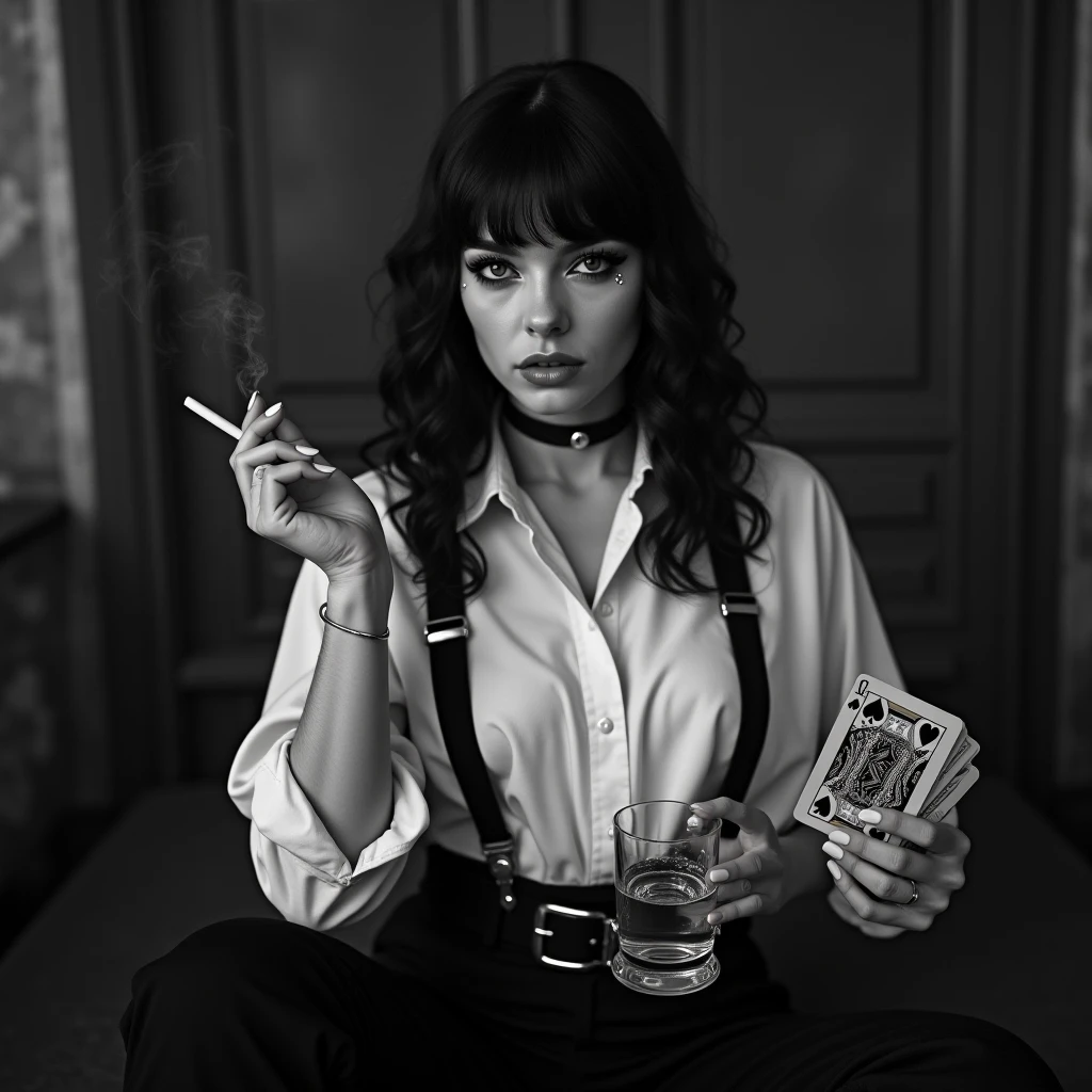 woman in the 1940s smoking cigarette 