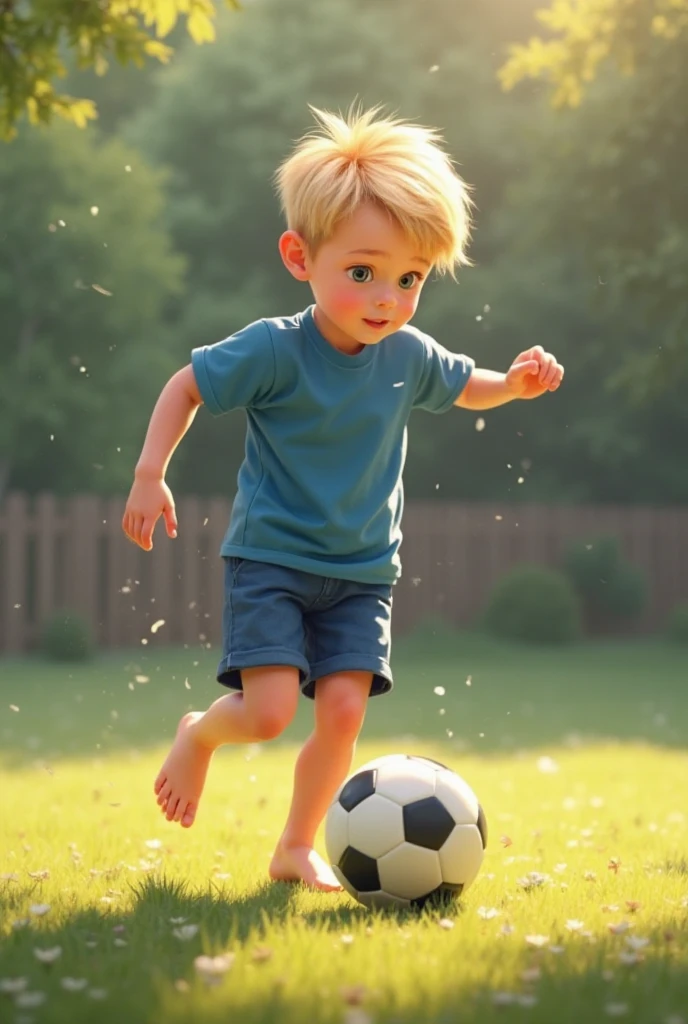 (masterpiece),(best quality),(ultra-detailed),(full body:1.2), chibi, cute, smile, 2boys of 8yo and 2girls of 8yo, Troublemaker, play together, ((run and kick the ball and play)).