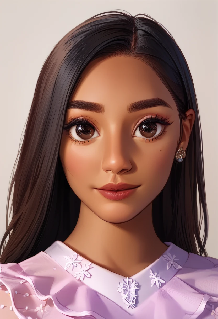 (source_anime, score_9, score_8_up, score_7_up:1), 1girl, professional portrait, latina, caramel skin, cinematic lighting, closeup, pink dress,black hair, long hair, masterpiece, highness, perfect face, perfect picture, detailed eyes, sharp focus, ,tag score