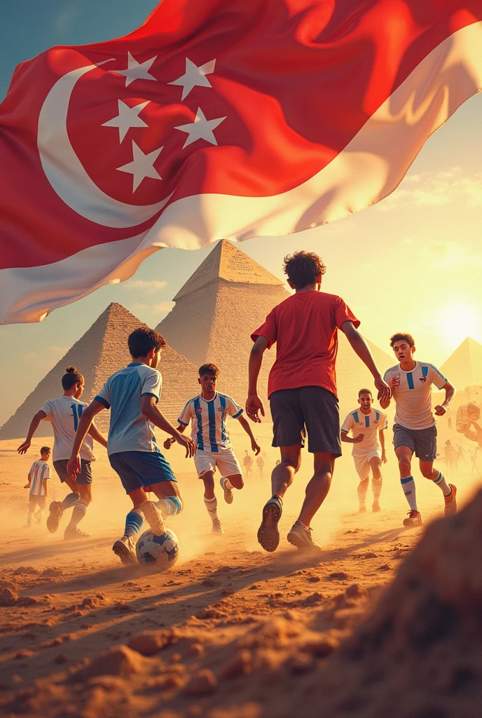 A 4-year-old 4 childs playing with ball, casual clothes, very expresive gesture in face ((Peruvian skin)), clean dark hair, they are shown full-body in a wide shot, a Peruvian flag Park background, HDR, natural hot lights, diary clothes