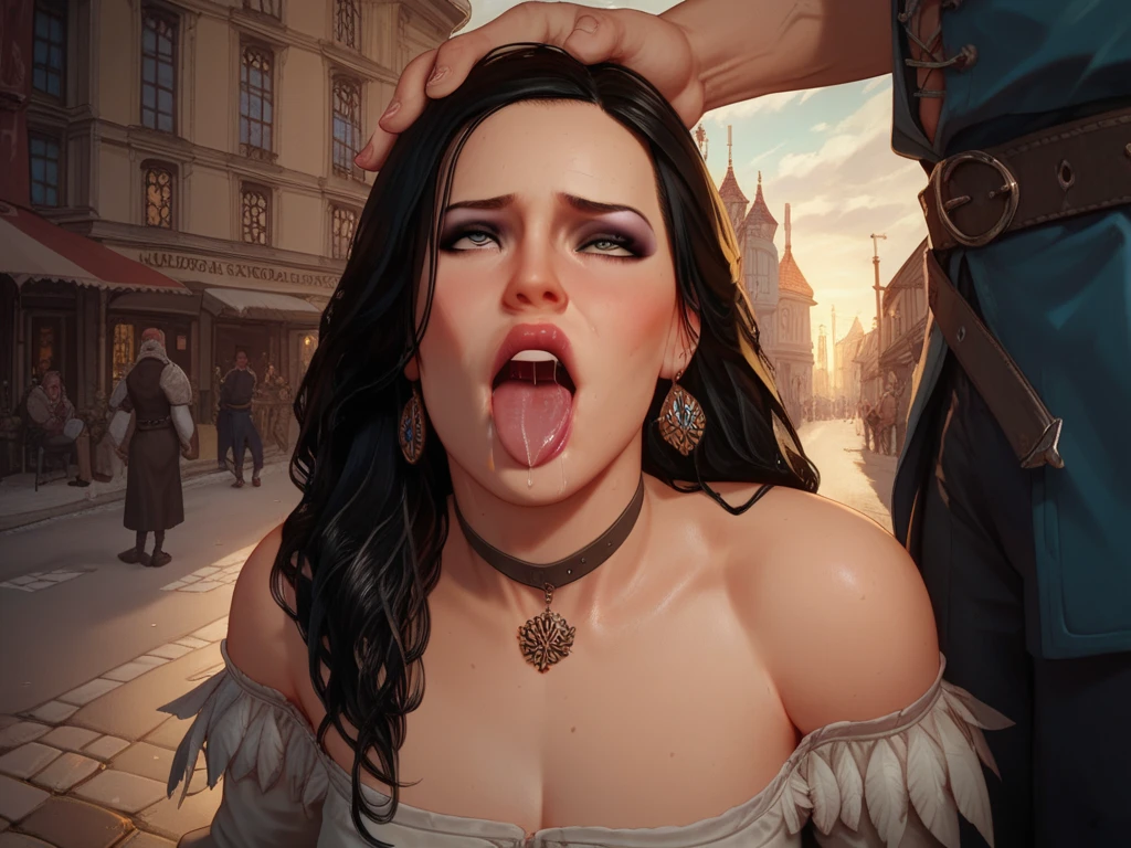 ((Лучшее качество)), ((шедевр)), (подробный), Red-haired girl sucks a big dick