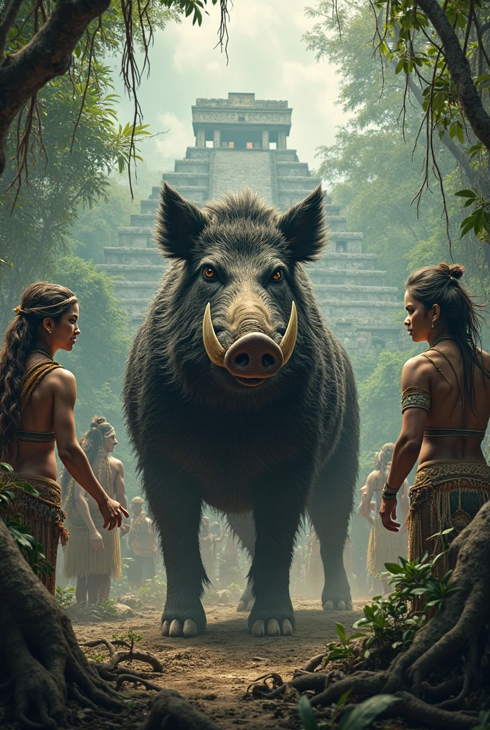 the natives worshiping the pig god