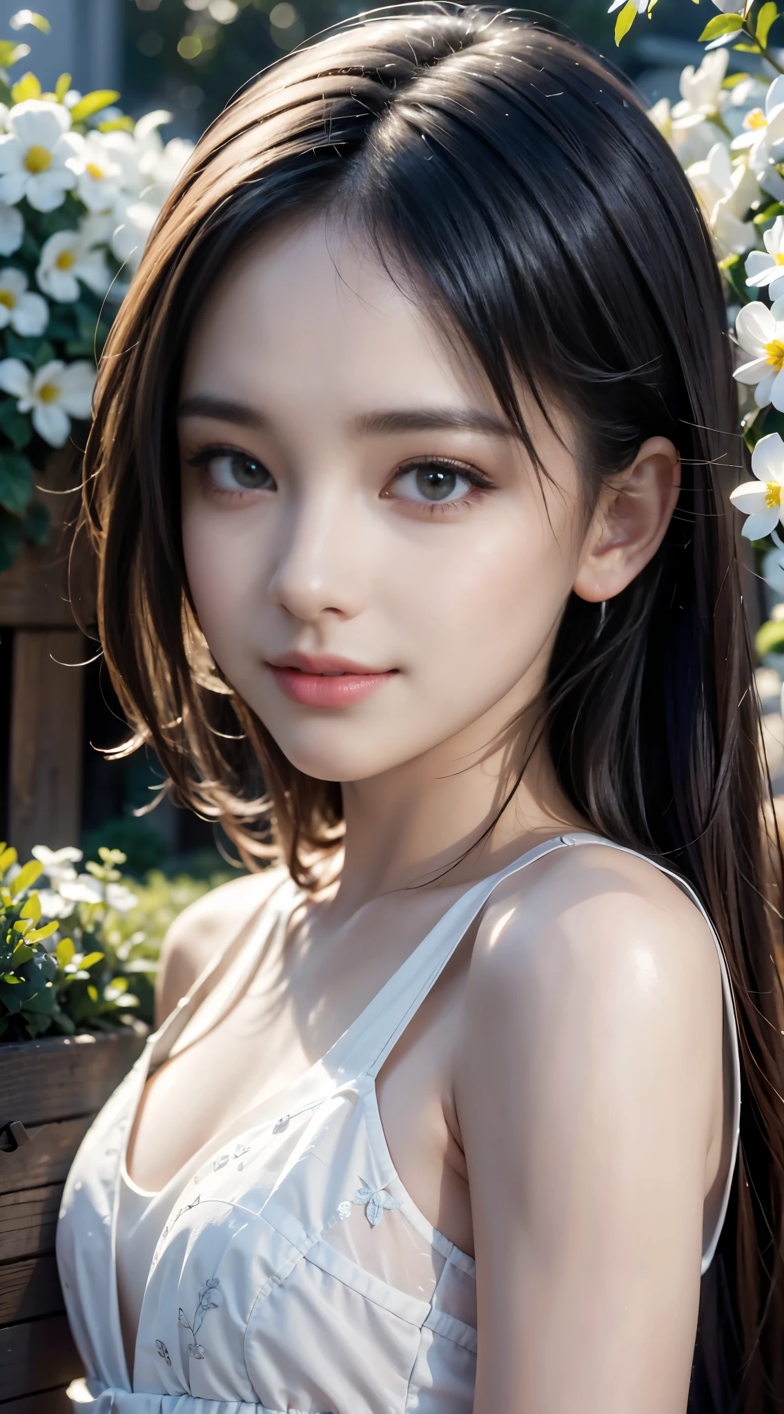 dress,outdoors,Urban Park,On the lawn,One woman,close up face,fully body photo,masutepiece, The highest image quality, High quality, the background is clear,Beautiful woman, Japanese, Detailed, Ultra-detailed, finely detail, hight resolution, 8K Wallpaper, Perfect dynamic composition, Beautiful detailed eyes ,Detailed eyes, Detailed skin, Beautiful skin, 超hight resolution, (reality: 1.4),Very beautiful woman, Slightly younger face, Beautiful skin, slender, (Ultra photo realsisim), (hight resolution), (8K), (Very detailed) (beautifully detailed eyes), (super detailed), (Detailed face), view the viewer, Fine details, Detailed face, Staring straight ahead, Staring straight ahead, photos realistic, Bright lighting, Professional Lighting, Black hair,poneyTail,a baby face,sixteen years old,Hairstyle: ponytail,Long ponytail hairstyle,slight smile,
