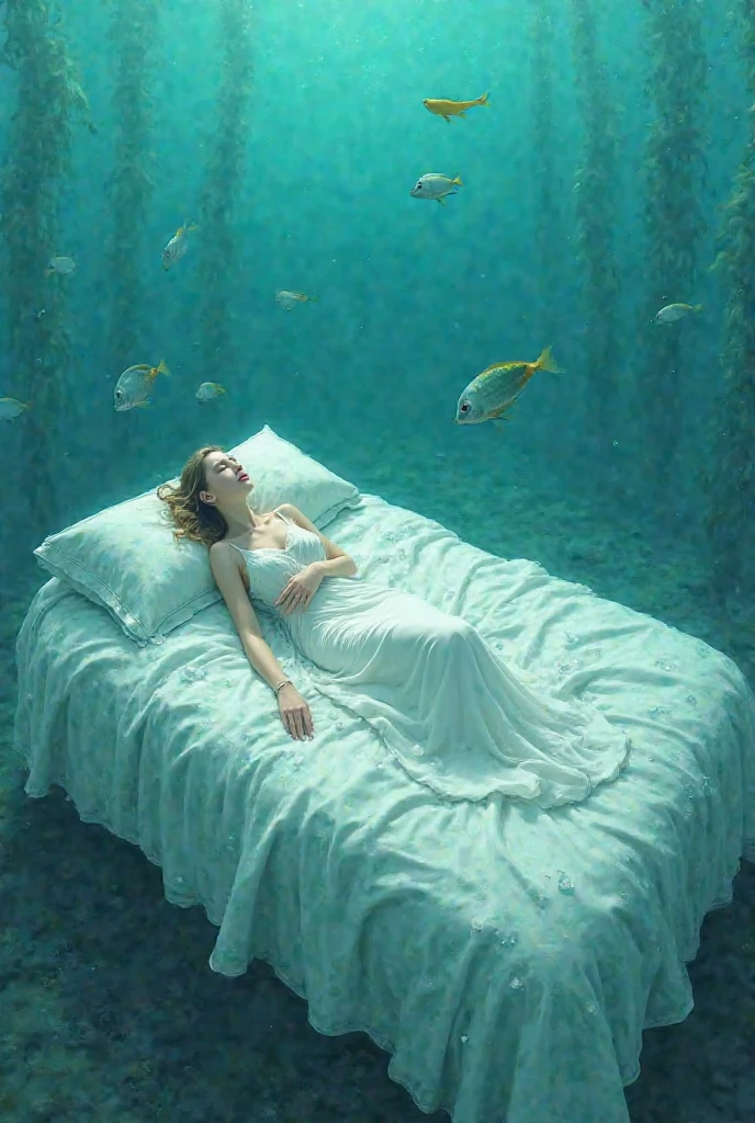 similar to the poet who stains the sheet, painting of a pastel sea with many inappropriate objects, lots of intimate underwear, fishnet stockings, tube paint, pencil, paper, surrealist painting, magic realism bizarre art, 