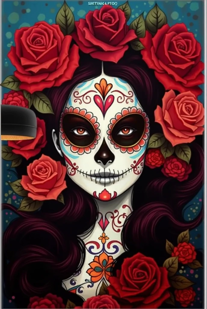 a WLOP style oil painting of a woman with sugar skull paint and holding cocktail, in the style of a realistic fantasy artwork, Digital Airbrushing, tanya shatseva, luces y sombras contrastantes, arte de pixel, rasgos faciales exagerados, Ruben Maya *a woman with sugar skull makeup and roses around her head, celebrating dia de los Muertos, dia de los muertos, dia de los Muertos, dia de muertos, dia de los muertos. 8 mil, la catrina, solo una broma, (dia de los muertos), dia de todos los muertos, ( dia de los muertos ), mensaje negativo: (peor calidad, baja calidad, 3d, 2d), boca abierta, diente, Cara fea, cara vieja, cabezas dobles, pasos adicionales de extremidades: 55, Dechado: Euler a, escala CFG: 7.0, Semilla: 1345639005, Size: 768x1152, Model: copax_Melodies_SG_beta2: 74c01022ae", Version: v1.6.0.40-2-gbf9b3cf, ID de tarea: 650040315251726033