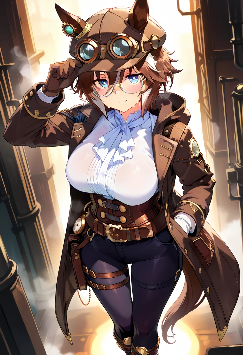 (((masterpiece)))、((highest quality))、(super detailed)、(CG illustration)、(very beautiful girl))、cinematic light、(((1 Mechanical Girl)))、 Science fiction、Apocalypse、Eroguro、graduate School(beautiful and luxurious:1.2)、(1 girl:1.3)、facing the front, (double breasted,under bust:1.2), button gap,(((corset belt))),(((high waist skirt,)))